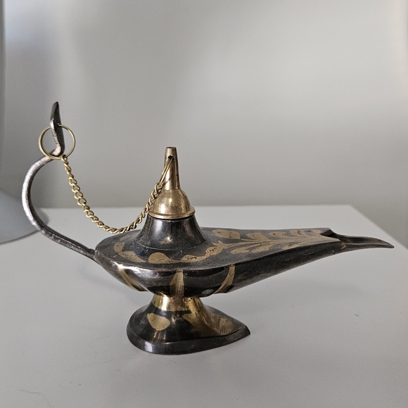 Brass Genie Lamp Incense Holder - Picture 1 of 9